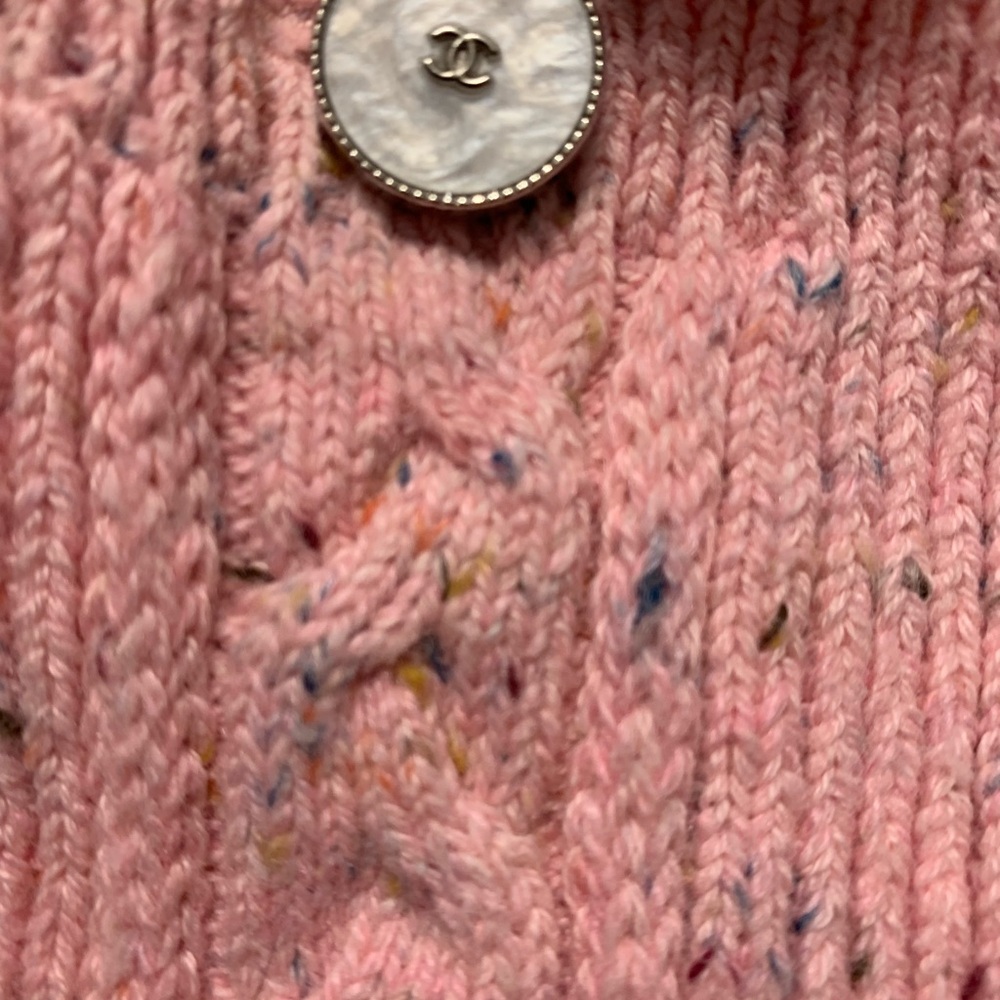 CHANEL Pink Button-Up Cardigan - Picture 3 of 10